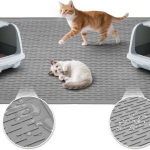 Colewin Cat Litter Mat,Waterproof Soft Litter Mat,39x27in Large Rubber Litter Box Mat,Washable Cat Litter Mat Litter Trapping Mat Easy to Clean,Indoor Floor Xl Kitty Litter Mat